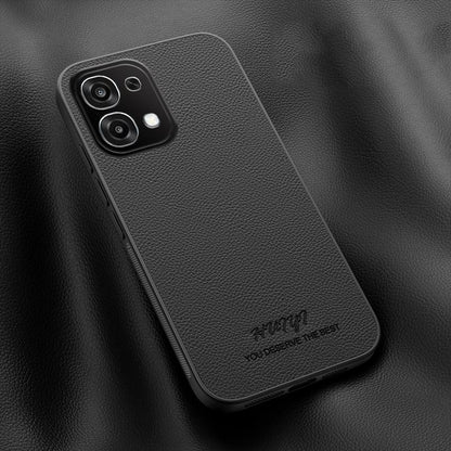 For OPPO A6 Pro Global HUIYI Leather Magnetic Phone Case - Black - EDA007505216B