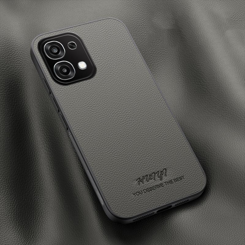 For OPPO A6 Pro Global HUIYI Leather Magnetic Phone Case - Grey - EDA007505216C