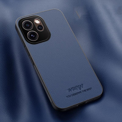 For OPPO Reno15 5G Global HUIYI Leather Magnetic Phone Case - Blue - EDA007505224A