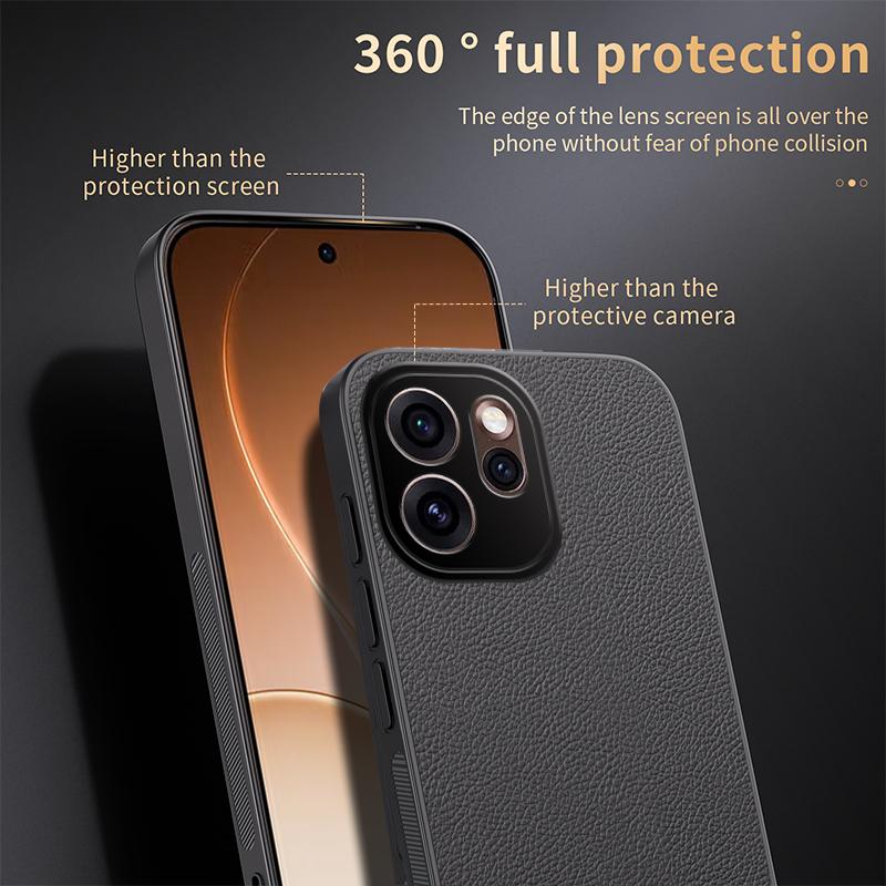 For OPPO Reno15 5G Global HUIYI Leather Magnetic Phone Case - Black - EDA007505224B
