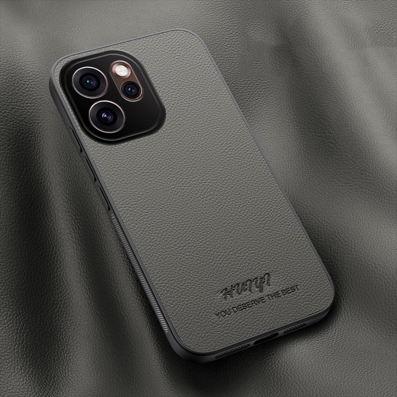 For OPPO Reno15 5G Global HUIYI Leather Magnetic Phone Case - Grey - EDA007505224C
