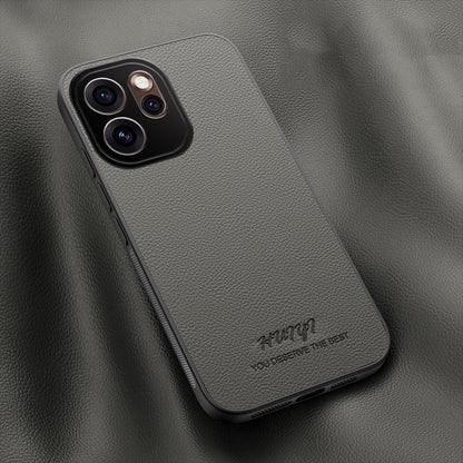 For OPPO Reno15 5G Global HUIYI Leather Magnetic Phone Case - Grey - EDA007505224C
