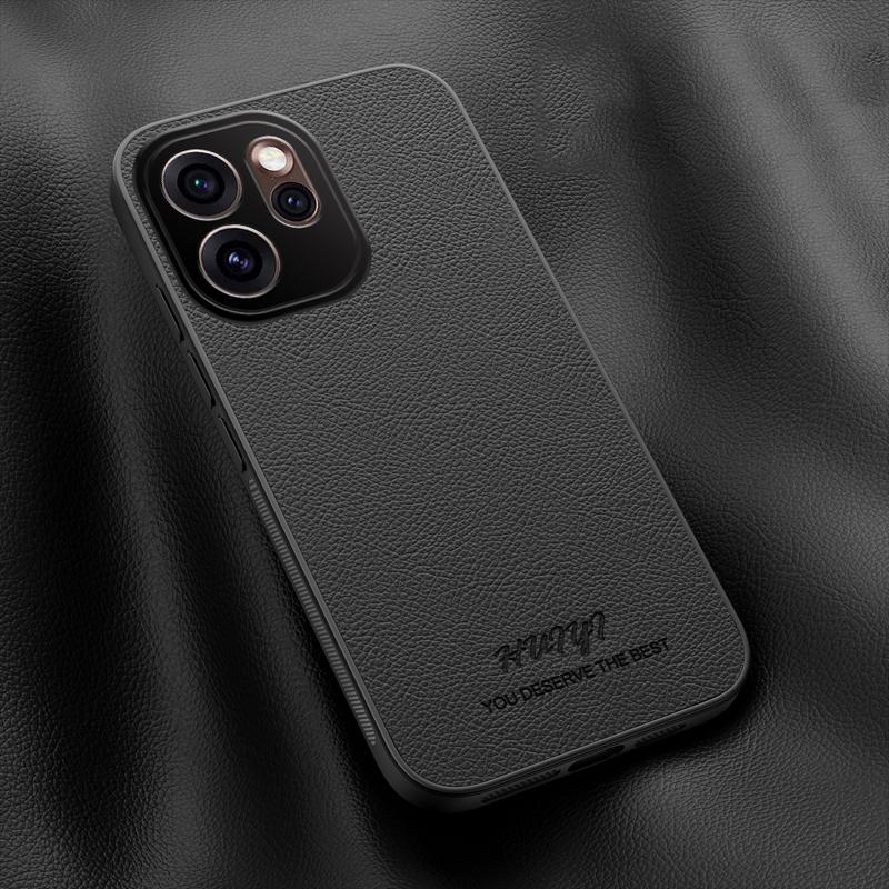 For OPPO Reno15 Pro 5G Global HUIYI Leather Magnetic Phone Case - Black - EDA007505227B