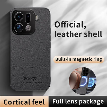 For OPPO Find X9 Pro HUIYI Leather Magnetic Phone Case - Blue - EDA007505229A