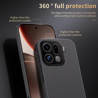 For OPPO Find X9 Pro HUIYI Leather Magnetic Phone Case - White - EDA007505229D