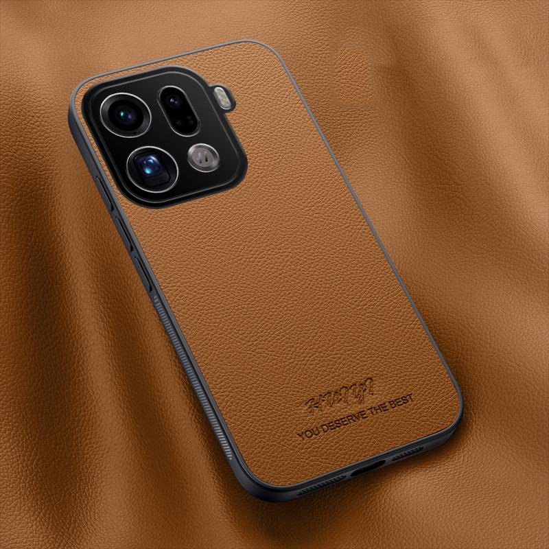 For OPPO Find X9 Pro HUIYI Leather Magnetic Phone Case - Brown - EDA007505229E