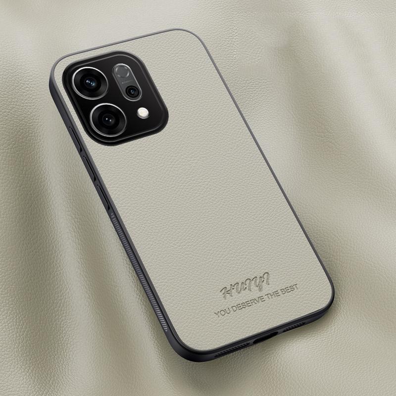 For OPPO Reno14 Pro Global HUIYI Leather Magnetic Phone Case - White - EDA007505230D