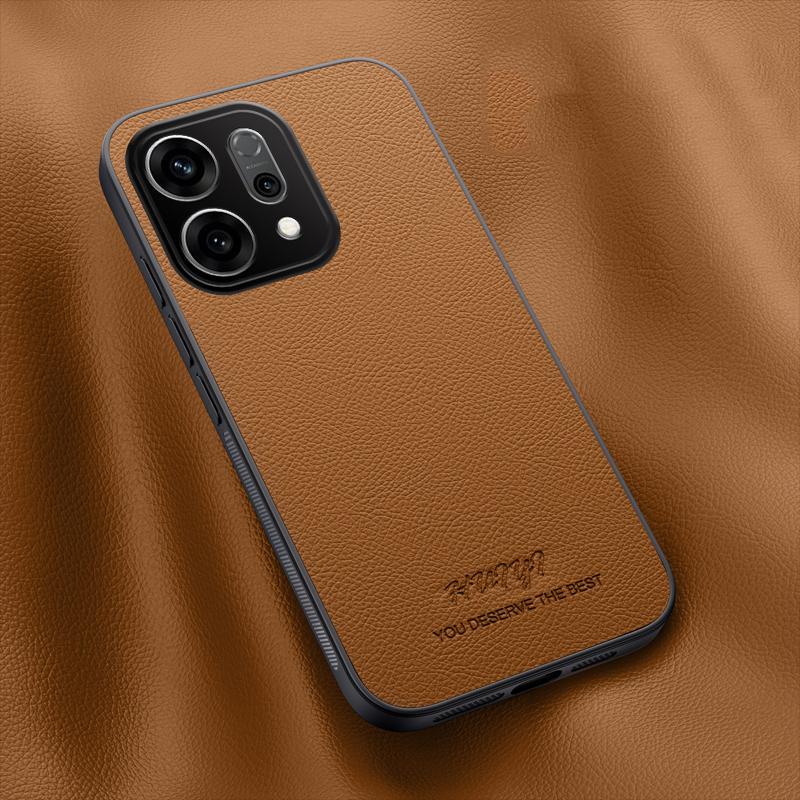For OPPO Reno14 Pro Global HUIYI Leather Magnetic Phone Case - Brown - EDA007505230E