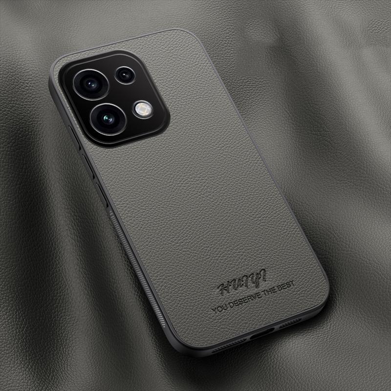 For OPPO Reno16 F 5G HUIYI Leather Magnetic Phone Case(Grey)