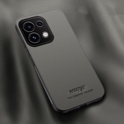 For OPPO Reno16 F 5G HUIYI Leather Magnetic Phone Case(Grey)