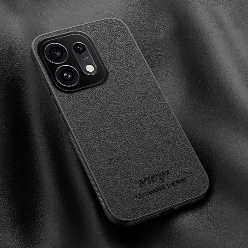 For OPPO Reno16 5G Global HUIYI Leather Magnetic Phone Case(Black)