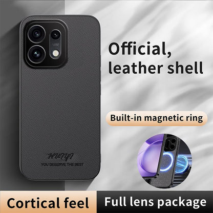 For OPPO Reno16 5G Global HUIYI Leather Magnetic Phone Case(Black)
