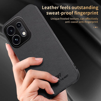 For OPPO Reno16 5G Global HUIYI Leather Magnetic Phone Case(Black)