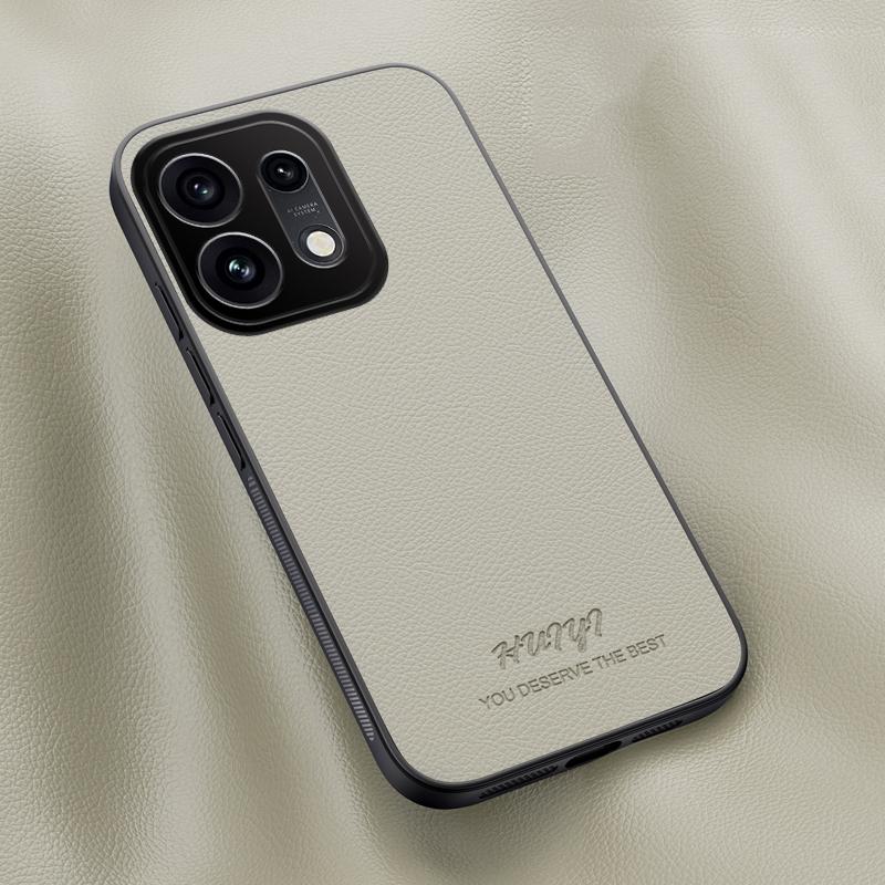 For OPPO Reno16 5G Global HUIYI Leather Magnetic Phone Case(White)