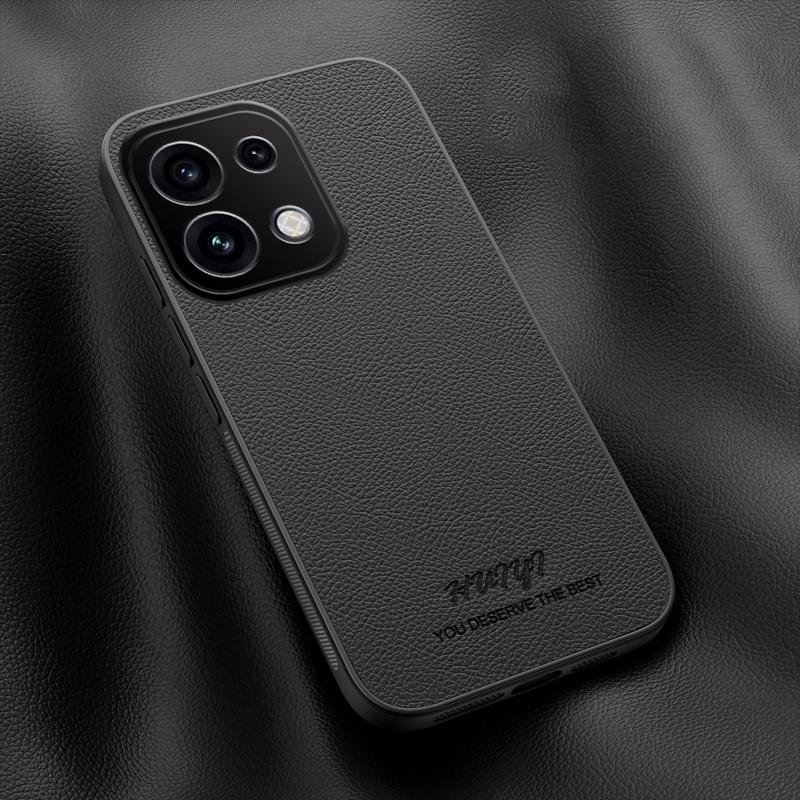 For OPPO Reno16 Pro 5G Global HUIYI Leather Magnetic Phone Case(Black)