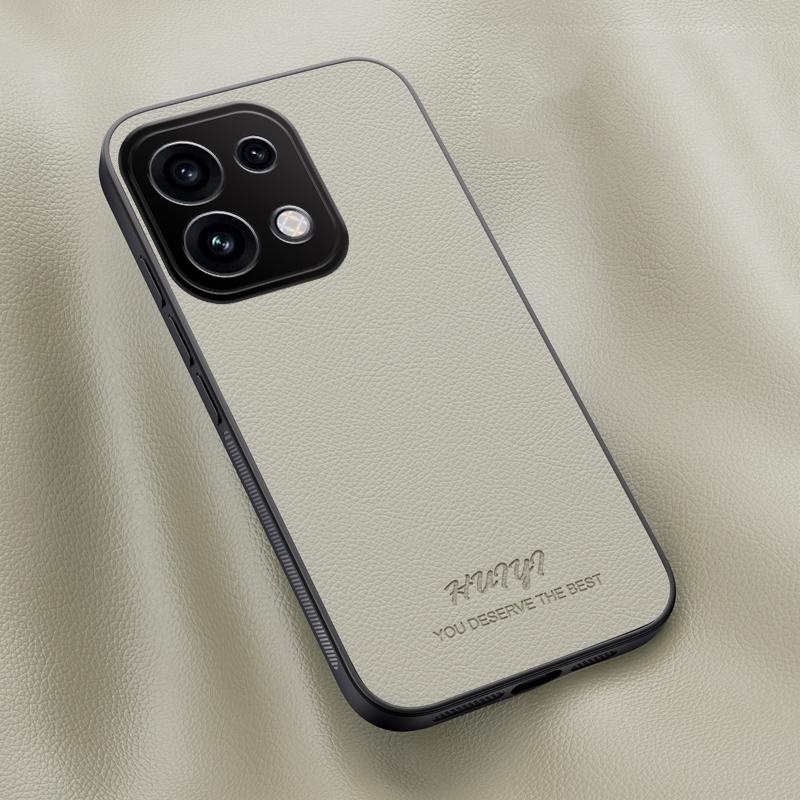 For OPPO Reno16 Pro 5G Global HUIYI Leather Magnetic Phone Case(White)