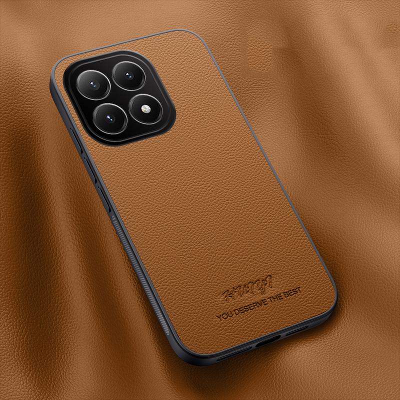 For Xiaomi 15T 5G HUIYI Leather Magnetic Phone Case - Brown - EDA007506207E