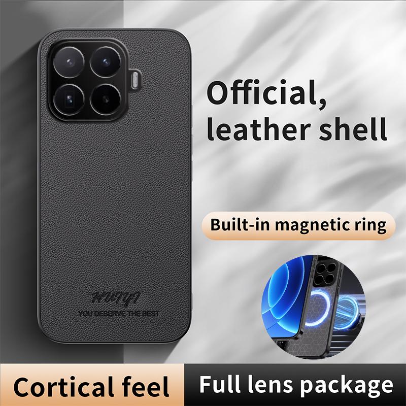 For Xiaomi 17T Pro 5G HUIYI Leather Magnetic Phone Case - Brown - EDA007506210E