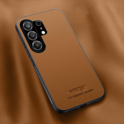 For Tecno Camon 50 4G HUIYI Leather Magnetic Phone Case - Brown - EDA007506910E