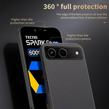 For Tecno Spark Go 5G 2025 HUIYI Leather Magnetic Phone Case - Grey - EDA007506929C