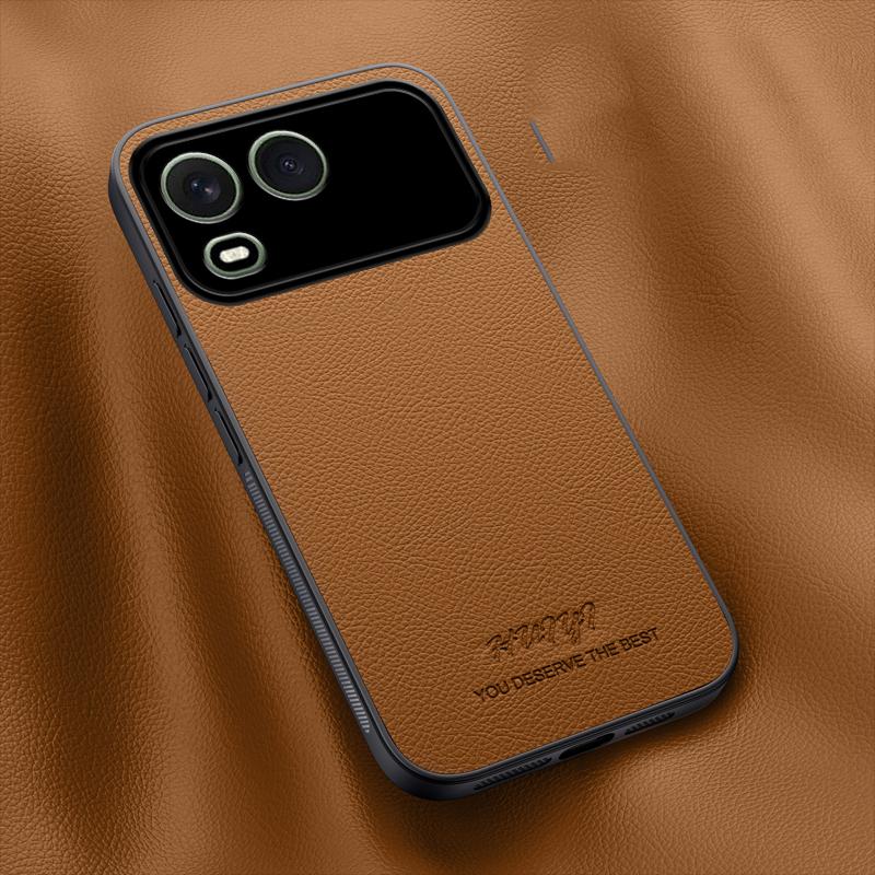 For itel A200 HUIYI Leather Magnetic Phone Case - Brown - EDA007507002E