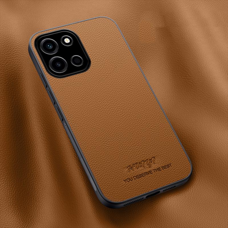 For OnePlus Nord 6 HUIYI Leather Magnetic Phone Case - Brown - EDA007507204E