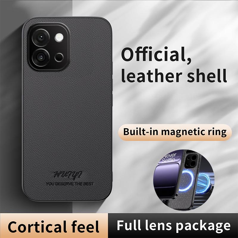 For OnePlus 13T HUIYI Leather Magnetic Phone Case - Grey - EDA007507207C