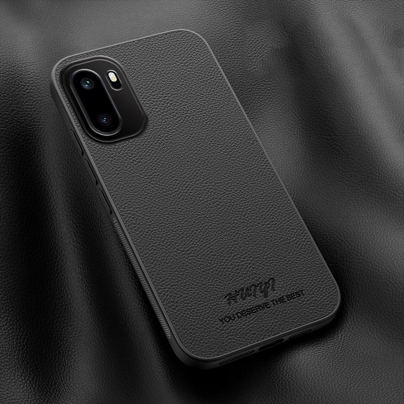 For OnePlus Ace 6 HUIYI Leather Magnetic Phone Case - Black - EDA007507208B