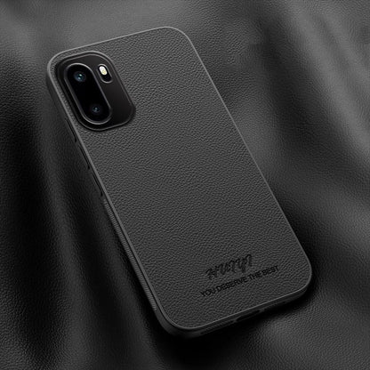 For OnePlus Ace 6 HUIYI Leather Magnetic Phone Case - Black - EDA007507208B