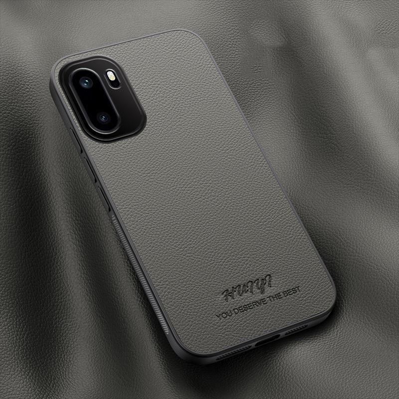 For OnePlus Ace 6 HUIYI Leather Magnetic Phone Case - Grey - EDA007507208C