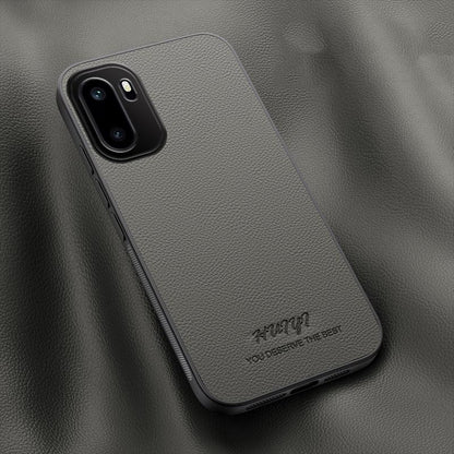 For OnePlus Ace 6 HUIYI Leather Magnetic Phone Case - Grey - EDA007507208C