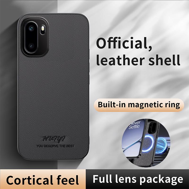 For OnePlus Ace 6 HUIYI Leather Magnetic Phone Case - White - EDA007507208D