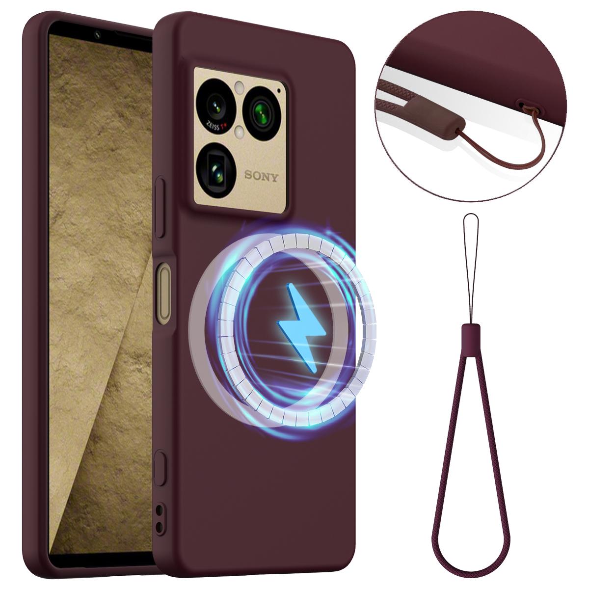 For Sony Xperia 1 VIII Shockproof Silicone Magsafe Phone Case - Plum Color - EDA007509712C