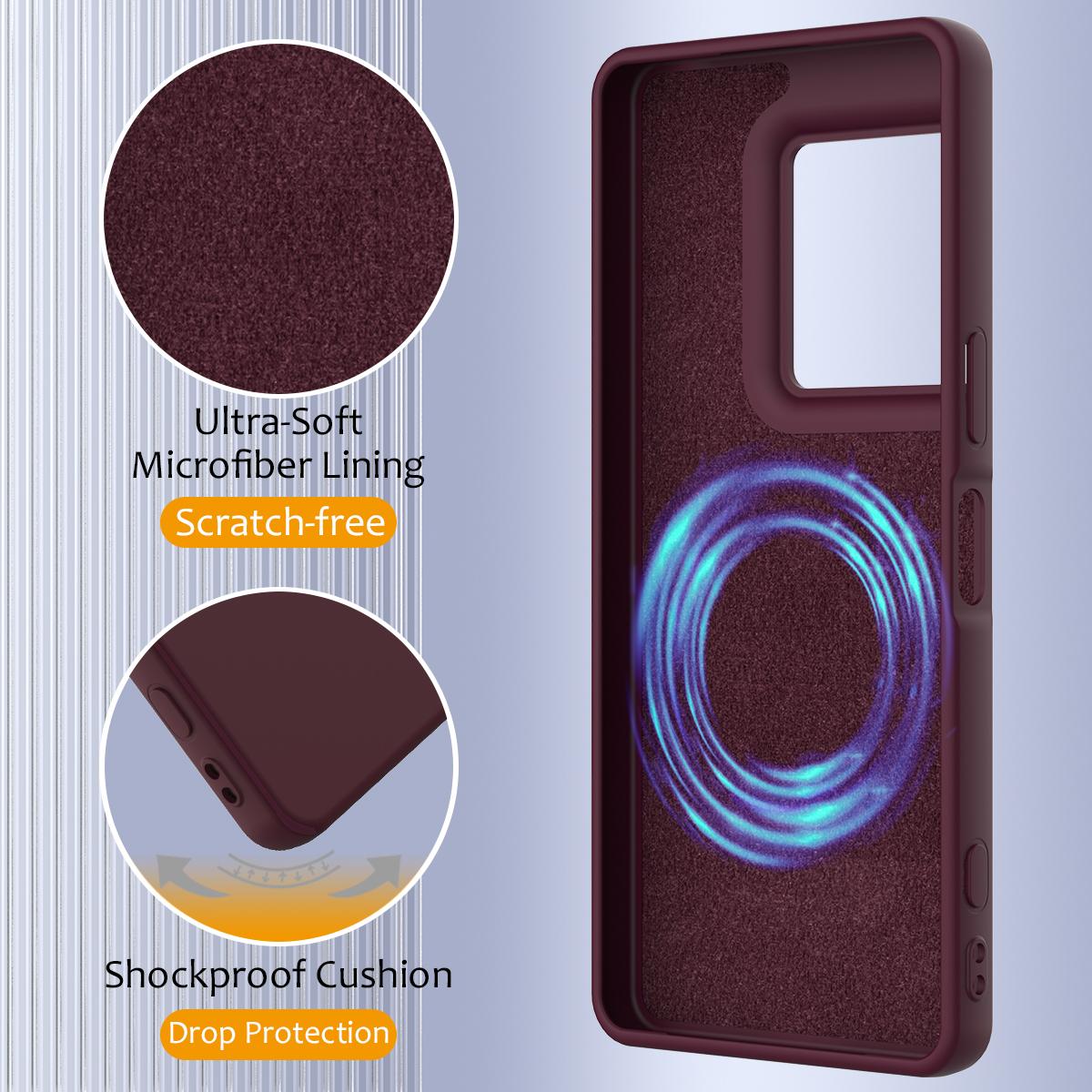 For Sony Xperia 1 VIII Shockproof Silicone Magsafe Phone Case - Plum Color - EDA007509712C
