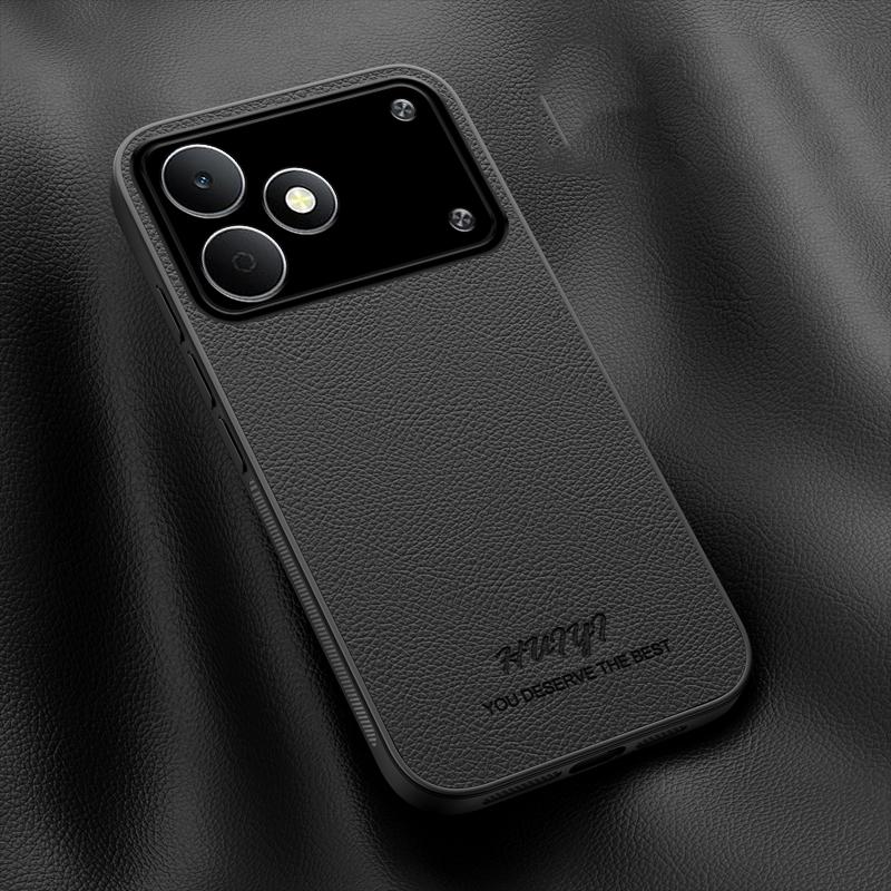 For Realme Note 80 4G HUIYI Leather Magnetic Phone Case - Black - EDA007526818B