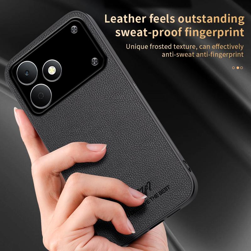 For Realme Note 80 4G HUIYI Leather Magnetic Phone Case - Black - EDA007526818B