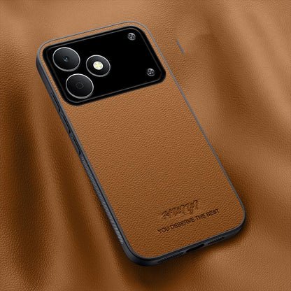 For Realme Note 80 4G HUIYI Leather Magnetic Phone Case - Brown - EDA007526818E