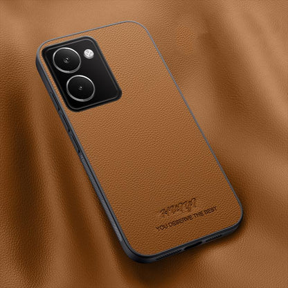 For Realme P3 Ultra 5G HUIYI Leather Magnetic Phone Case - Brown - EDA007526820E