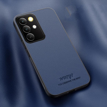 For Realme C85 Pro HUIYI Leather Magnetic Phone Case - Blue - EDA007526826A
