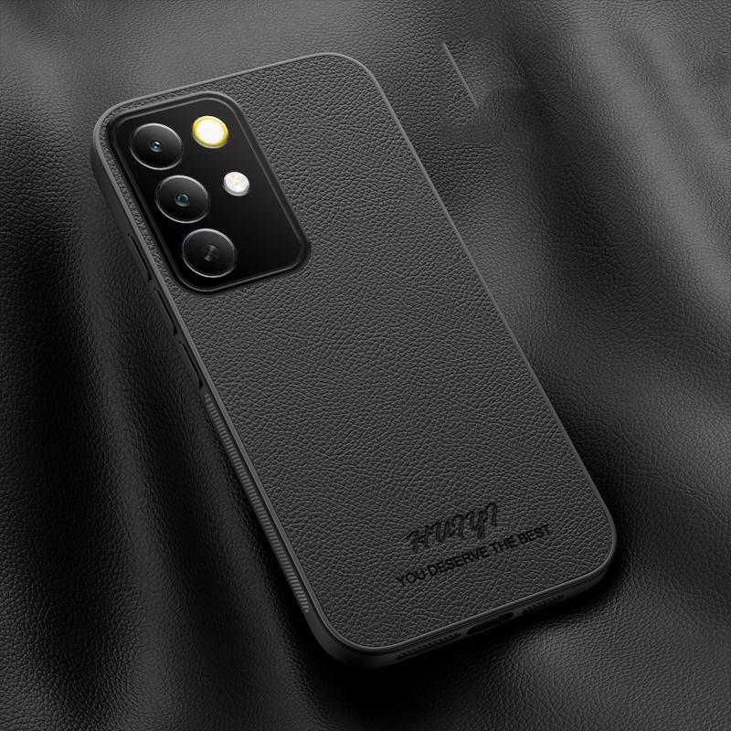 For Realme C85 Pro HUIYI Leather Magnetic Phone Case - Black - EDA007526826B