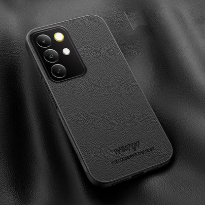 For Realme C85 Pro HUIYI Leather Magnetic Phone Case - Black - EDA007526826B