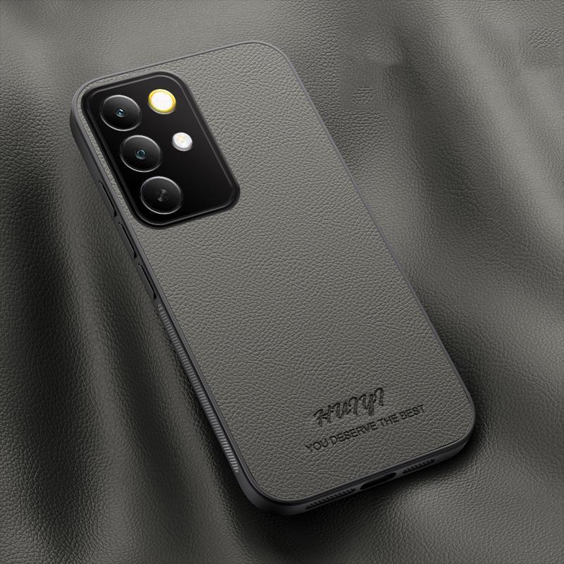 For Realme C85 Pro HUIYI Leather Magnetic Phone Case - Grey - EDA007526826C
