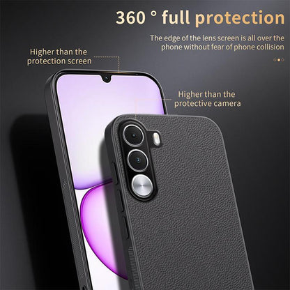 For Realme C100i 4G HUIYI Leather Magnetic Phone Case - Black - EDA007526827B