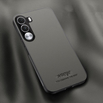 For Realme C100i 4G HUIYI Leather Magnetic Phone Case - Grey - EDA007526827C