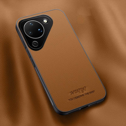 For Huawei Pura 90 5G HUIYI Leather Magnetic Phone Case - Brown - EDA007527007E