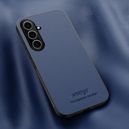 For Galaxy S26+ 5G HUIYI Leather Magnetic Phone Case - Blue - EDA007527308A