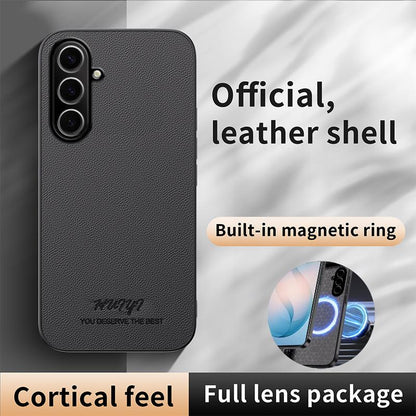 For Galaxy S26+ 5G HUIYI Leather Magnetic Phone Case - Grey - EDA007527308C