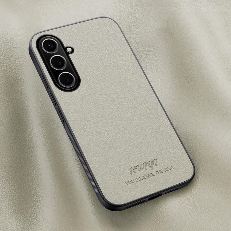 For Galaxy S26+ 5G HUIYI Leather Magnetic Phone Case - White - EDA007527308D