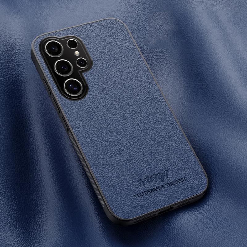 For Galaxy S26 Ultra 5G HUIYI Leather Magnetic Phone Case - Blue - EDA007527309A