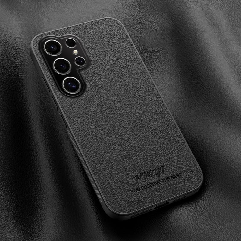For Galaxy S26 Ultra 5G HUIYI Leather Magnetic Phone Case - Black - EDA007527309B